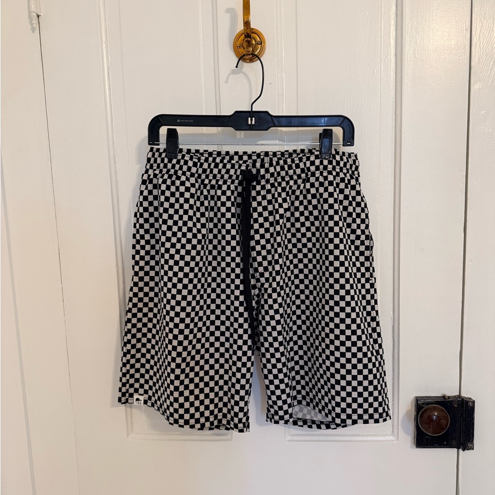 George Hats Black and White Checkered Shorts